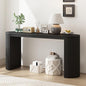 59.2-Inch Console Table for Entryway, Modern Hallway Table with Unique Vertical Stripe Design,for Living Room and Study (Black-01) - color: Black-01