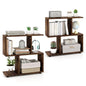 Tangkula 2 Tier Geometric Bookshelf, Freestanding Wood Display Shelf, Home Office Room Divider S Shaped Open Bookcase, Small Bookshelf for Small Spaces, Living Room, Study (Coffee, 2) - color: Coffee, size: 2