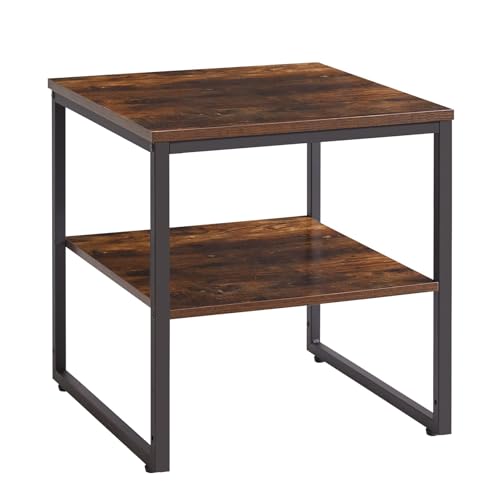 Aibiju Small Table Stand 20 Inch, Multi-Functional Side & Printer Accent Table with Storage Shelf, Rustic Brown YD-TM153H - color: Rustic Brown, style: Basic