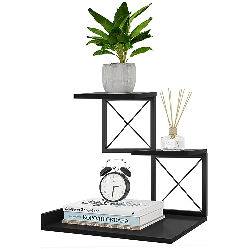 ELITEROO Wood Desktop Shelf, 3 Tier Desk Shelves Small Bookshelf Organizer, Office Storage Rack and Cubicle Organizers Accessories for Dorm Office Home Decor, Black - color: Black