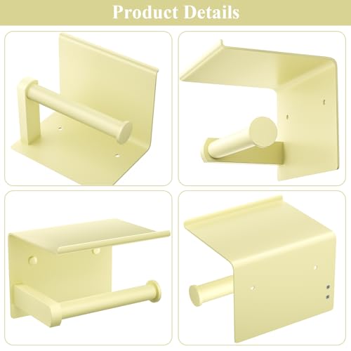 Toilet Paper Holder with Shelf Wall Mounted Toilet Paper Roll Dispenser | Heavy Duty Stainless Steel Sunlight Yellow - color: O-sunlight Yellow