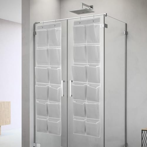 GOMAJI 2PK Over the Door 12 Pocket Hanging Shoe Organizer - color: Gray