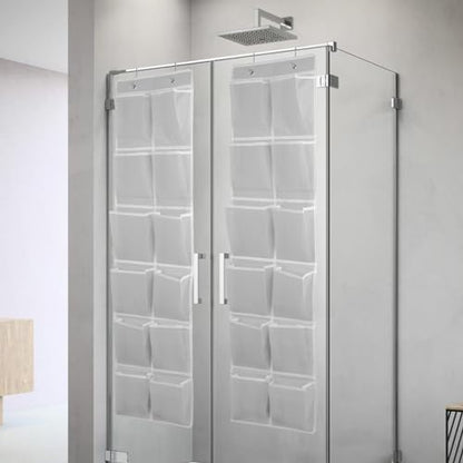 GOMAJI 2PK Over the Door 12 Pocket Hanging Shoe Organizer - color: Gray