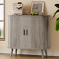 Sideboard Buffet Cabinet with Sliding Door, 31.5" Wide Fluted Modern Accent Storage Cabinet with Adjustable Shelves, Wood Coffee Bar Buffet Console Table for Kitchen, Dining Room, Living Room, Grey - color: Grey