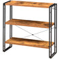 HCHQHS Bookshelf, 3-Tier Industrial Bookcase, Rustic Open Book Shelf, Freestanding Horizontal Bookshelves with Metal Frame - color: Rustic Brown, size: 3-Tier (31.5"W x 33.5"H)