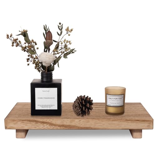 Wood Bathroom Tray Farmhouse Decor Kitchen Soap Holder, 11.8"x7" Brown | Waterproof, Lightweight, Easy Clean, Small Wooden Riser Pedestal Stand Accessories for Office Desk, Vanity, Counter, Sink - color: Brown, size: 11.8" x 7" x 1.6"