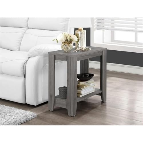 Pemberly Row Accent Table, Rectangular Grey Wood Look, 23.75 x 11.75 x 22 in, Two-Tier Design, Sturdy Side Table for Living Room, Bedroom, Home Office or Den, Lamp or Nightstand Use - color: Grey