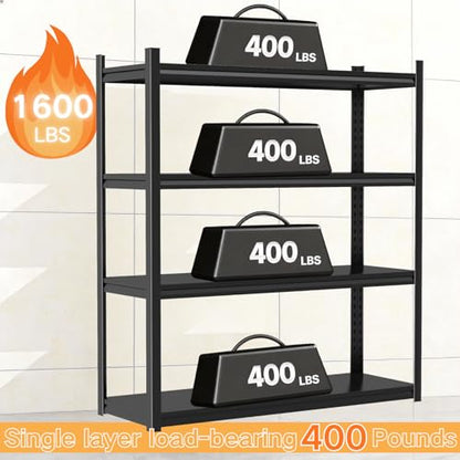Kitchen Storage Shelves, 44''H*20''W Microwave Stand, Adjustable Metal Shelving, 1600LBS Bakers Rack, Black Kitchen Shelf, 4 Tier Shelving Unit for Bathroom, Pantry, Laundry, Closet, Garage - size: 4T-44"H*20"W*14"D