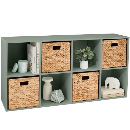 Best Choice Products Kids Bookcase 8-Cube Storage Organizer, 13.5in Shelf Opening, Bookshelf, Toy Storage, Customizable w/ 3 Removable Back Panels – Sage - color: Sage, size: 8-Cube, 13.5in Shelf Opening, No Legs