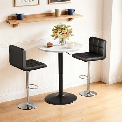 Shahoo Bar Table, Adjustable Height Pub Table 27.4-36 Inches, Cocktail Table for Bar, Bistro, Café, Home, White - color: White, style: Height Adjustable
