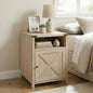 Rainbow Sophia Nightstand, Farmhouse Bedside Table with Cabinet and Shelves, 18 x 18 x 24 Inches, White Oak - color: White Oak