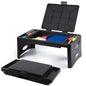 Loddie Doddie Lap Desk, Folding Desk, Bed Table, Black, 9.75"x12" | Built-In Storage with 2 Trays & Pocket, Bed Desk, Easy 2 lb Carry, Car Seat Tray for Travel, Portable Desk, Tucks Under Bed - color: Black