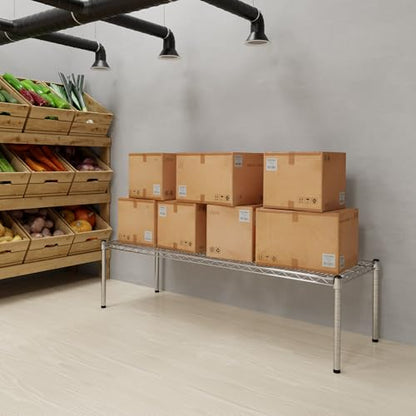 18" Deep x 54" Wide x 14" Height Wire Shelving Kit | 1-Tier | NSF Commercial Storage Rack Unit - size: 18" Deep x 54" Wide