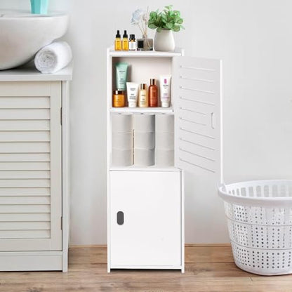 ShellKingdom Toilet Paper Holder Stand, Small and Slim Bathroom Storage Cabinet for Bathroom Small Spaces, 29.7 x 9.5 x 8.7 inch - size: 29.7 x 9.5 x 8.7 inch