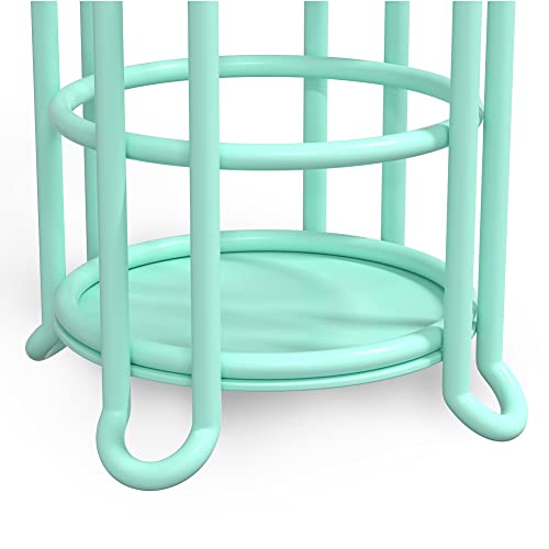Toilet Paper Roll Holder Stand Nautical Bathroom Tissue Dispenser with Shelf for Larger Rolls-Mint - color: E-mint