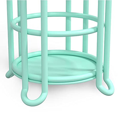 Toilet Paper Roll Holder Stand Nautical Bathroom Tissue Dispenser with Shelf for Larger Rolls-Mint - color: E-mint