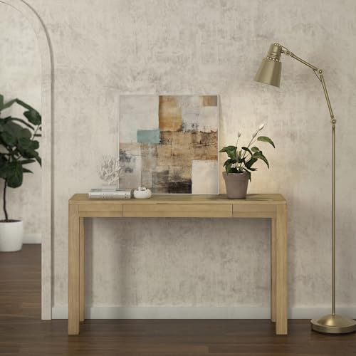 NTC Flow 47-Inch Console Table, Modern Solid Wood Entryway Table with Hidden Drawer, Waterproof & Heat Resistant, Narrow Table for Hallway, Living Room & Foyer, Sand - color: Sand, size: 47 Inch, style: Console