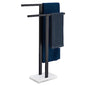 KOKOSIRI Bathroom Towel Racks 2-Tier Standing Towel Bars with Marble Base, Stainless Steel Freestanding Towels Holder, Thicken Steady Design, Matte Black THS0003-BK - color: Matte Black