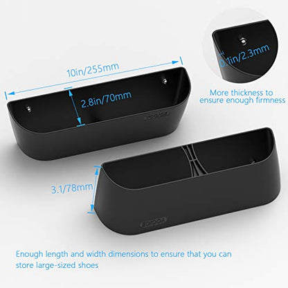 Wall Mounted Shoes Rack 2Pack with Sticky Hanging Strips, Plastic Shoes Holder Storage Organizer,Door Shoe Hangers (SM03-Black-2) - color: SM03-Black-2