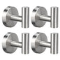 4 Pack Brushed Nickel Towel Hooks, SUS304 Stainless Steel Bathroom Hooks | for Bedroom Kitchen Hotel Office - color: 4 Pack Brushed Nickel
