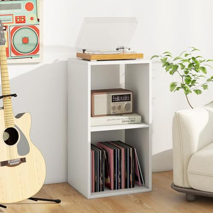 2 Cube Storage Organizer, 2 Tier Floor Standing Bookcase, Small Bookshelf for Small Spaces, Wooden Open Display Shelf for Living Room, Bedroom, Study, White Bookshelf with Open Back - size: 2 Cubes