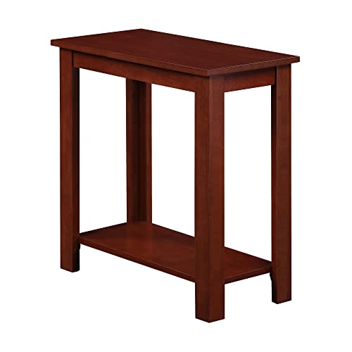 Convenience Concepts Designs2Go Baja Chairside End Table 23.75"- Modern Living Room Table with Storage Shelf, Transitional Bedside Table, Mahogany - color: Mahogany
