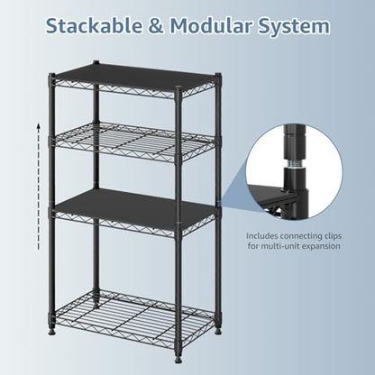 DUMOS 2-Tier Metal Storage Shelves, 23" W Wire Adjustable Standing Storage Rack Shelf, Heavy Duty Steel Shelving Unit Organizers for Kitchen Bathroom Pantry Garage, 23.3" Wx13.4 Dx22 H