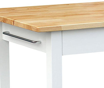 Casual Home Kitchen Island with Solid American Hardwood Top, Natural/White, 40" W (373-91) - color: Natural&white