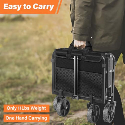 Wagons Carts Foldable, Collapsible Wagon with Wheels — Durable Folding Utility Pull Wagon Cart for Groceries, Picnic & Pets, Park Trips & Small Hauls, 280 lbs Heavy Duty Capacity,Graphite Black - color: Lavender