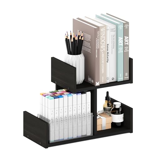 Furinno HERMITE Desk File Folder Organizers, 3-Shelf Desktop Office Organization Racks, Desk Top Display Book Shelf, for Paper, Office Supplies, Magazine, Espresso - color: Espresso, size: 12.4-Inch