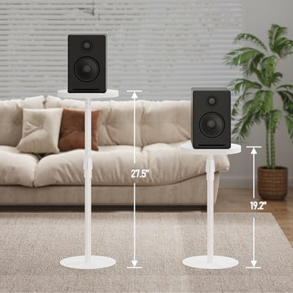TUTOTAK Tall Round Side Table, Small End Table, Drink Table, Pedestal Table | for Small Spaces, Accent Nightstand, livingroom, Bedroom, White TB01BW096 - color: White, size: 1 Pack, style: Adjustable