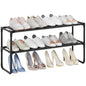 Long Shoe Rack, 2-Tier Stackable Shoe Organizer for Closet, Entryway, Hallway, Extra Bottom Layer, Holds 12-15 Pairs, Sturdy & Durable Waterproof Fabric Shelf, Space-Saving,Black(35.8" Wide) - size: 2-Black-35.8"