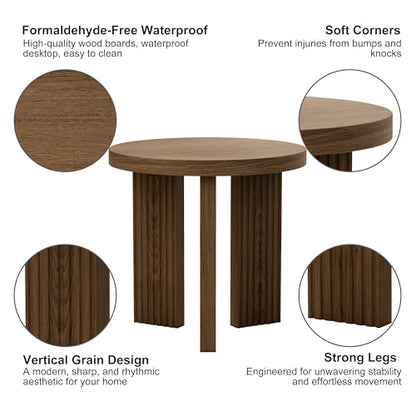 17.52" Small Round Side Table, Brown | Coffee Table with Smooth Thick Mesa, Circle End Table with X Shaped Stable Legs, Accent Tea Table for Living Room, Office - color: Brown, style: Side Table