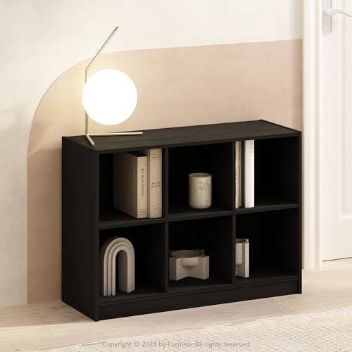 Furinno Basic Book Shelf, 3x2 Bookshelf, Cube Organizer Cabinet Bookcase with Shelf Storage, 11.9 x 31.6 x 23.6, for Living Room, Bedroom, Home Office, Espresso - color: Espresso