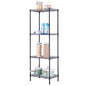 FOXHOLE 4-Tier Wire Shelving Unit Black Metal Storage Rack 17.72" W x 11.81" D x 49.61" H - size: 17.72" W x 11.81" D x 49.61" H