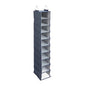 Household Essentials Hanging Narrow Cotton Blend and Plastic Closet Organizer with 10 Storage Shelves, Denim - color: Denim