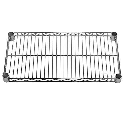 Shelving Inc. 12" d x 24" w Chrome Wire Shelving with 2 Tier Shelves, Weight Capacity 800lbs Per Shelf - size: 12"d x 24"w x 14"h