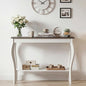 ChooChoo 39" Narrow Farmhouse Entryway Table with Storage Shelf, Soft White | Console Table with Curved Legs, Chic Accent Sofa Table with Shelves for Entryway, Living Room, Hallway - color: Soft White