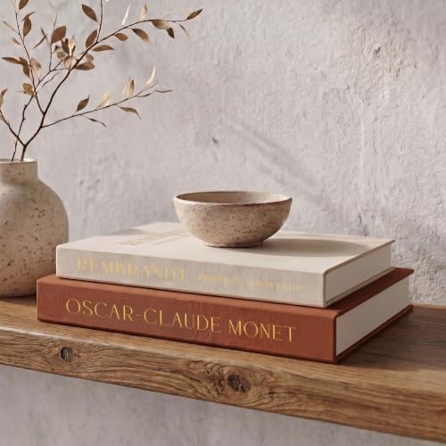 Beautiful Decorative Books - Set of 2 Linen Boxes Enhance Your Coffee Table, Bookshelf or Mantel Decor - Aesthetic Fake/Faux Books for Modern Home Decoration, Photo Storage and as a Keepsake Box - color: Camel-Beige
