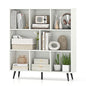 Giantex 8-Cube Bookcase, 3-Tier Modern Bookshelf with 5 Metal Legs, 39.5" Freestanding Open Storage Organizer with 2 Anti-tip Devices, Mid-Century Display Rack for Living Room (39.5" x 9.5" x 42") - size: 39.5" x 9.5" x 42"
