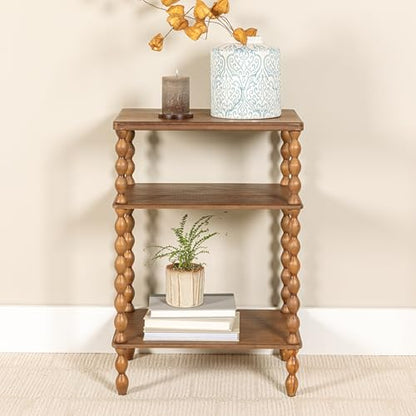 Creative Co-Op Bobbin Leg Rectangle Wood Accent Table, Walnut - color: Walnut Color, size: 20.5"L x 13.38"W x 29.5"H