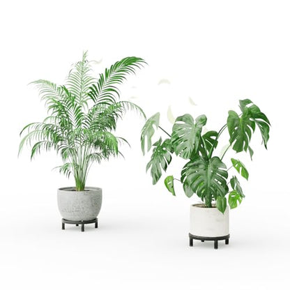 Zhongma 2 Pack 8.7" Fully Assembled Sturdy Potted Plant Stand Flower Pot Holder Heavy Duty Construction, Low Plant Stand for Home Indoor and Outdoor, Sturdy plant riser and saucer without Installation Required - size: 2 Pack 8.7" Metal Plant Stand