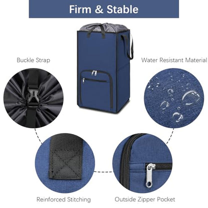 Bukere Rolling Laundry Hamper with Wheels, Large 90L Freestanding Collapsible Laundry Basket Bag for Clothes Storage, Heavy Duty Removable Wheeled Cart for College Dorm Apartment Laundry Room Bathroom