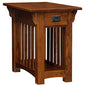Leick Home Mission End Table, Solid Wood Construction, One Drawer, Bottom Display Shelf, Slatted Sides, Easy-Assembly, Medium Oak, 25.0 in. L x 17.0 in. W x 23.0 in. H, 8206 - color: Medium Oak / Blackened, size: Chairside
