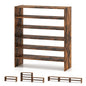 COSTWAY 6-Tier Shoe Rack, Extra Wide Shoe Shelf Organizer with Stackable Design, 31" Freestanding Adjustable Storage Shoe Stand for Small Space Entryway Hallway Closet (1,Rustic Brown) - color: Rustic Brown