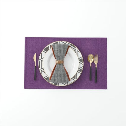 4 Piece 12 x 18 inch Soft Faux Linen Place Mats Heat Resistant Dining Table Place Mats Cloth Kitchen Table Mats 12x18 Dark Purple - color: Dark Purple, size: Rectangular Placemats 12" x 18"