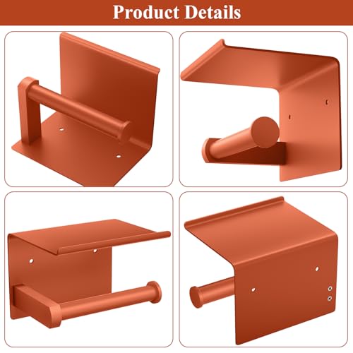 Toilet Paper Holder with Shelf Wall Mounted Toilet Paper Roll Dispenser | Heavy Duty Stainless Steel Crimson - color: N-crimson
