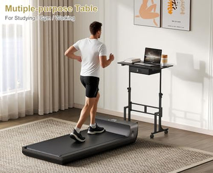 Adjustable Height Standing Desk With Drawer, Rolling Sit Stand Up Desk With Wheels, Small Sit To Stand Computer Desk, Adjustable Desktop Height, On Wheels, Black, For Walking Pad Laptop Treadmill - color: Black, size: With Drawer