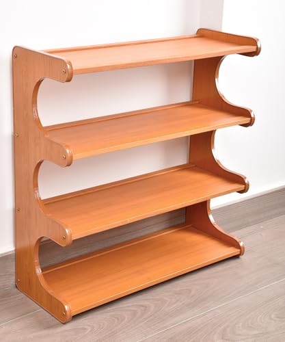 Shoe Rack Bamboo Stackable Freestanding Wooden Shoe Storage Storage Rack Suitable for Narrow entryways,Closets,garages, and Dorm Rooms (Light Brown, 4 Tier (19.68 in)) - size: 4 Tier (19.68 in)