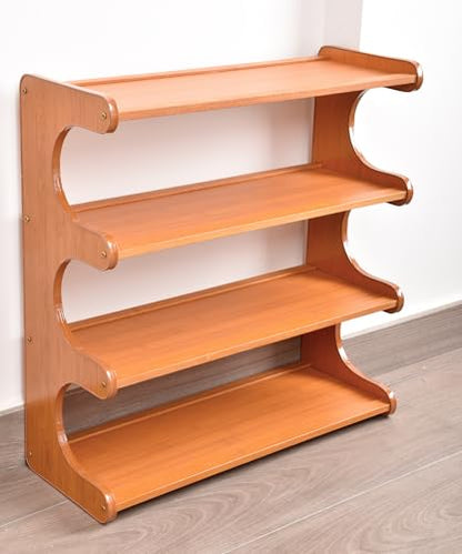 Shoe Rack Bamboo Stackable Freestanding Wooden Shoe Storage Storage Rack Suitable for Narrow entryways,Closets,garages, and Dorm Rooms (Light Brown, 4 Tier (19.68 in)) - size: 4 Tier (19.68 in)